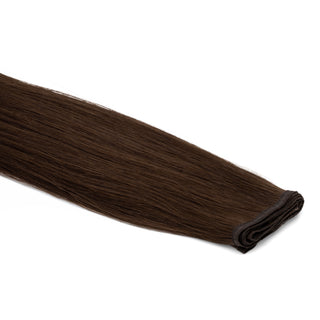 Luxueuze Luxurious Hairextensions Deluxe Flat Weft Pro, 100% mensenhaar, mediumbruin, 50 cm lang, haarverlenging en -verdichting
