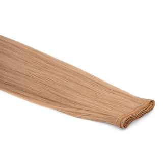 Luxueuze Deluxe Flat Weft Pro haarextensies van 100% menselijk haar, medium bruin, 50 cm lang, doorzichtige weft voor natuurlijk volume