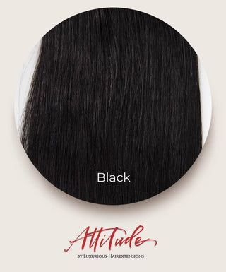 Luxurious Hairextensions PU clip-in haarextensies van 100% menselijk haar in zwart, 50cm lang.