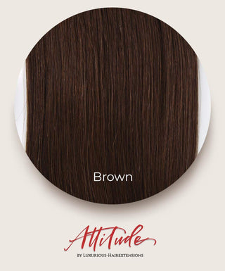 Luxurious Hairextensions PU clip-in haarextensies van 100% menselijk haar, zwart, 50 cm lang, zichtbaar in de afbeelding.