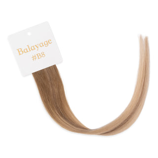 Luxurious-Hairextensions shade testers voor haarverlengingen, tonen verschillende haarkleuren en tinten.