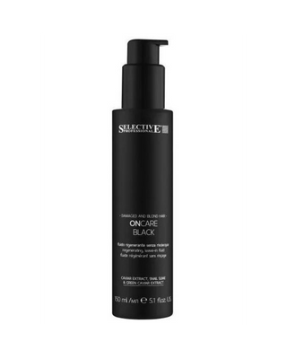 Zwarte leave-in haarverzorgingsfluid van Luxurious-Hairextensions, 150 ml, voor glanzend en beschermd haar.
